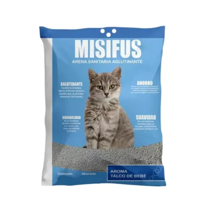 Arena para Gatos Misifus 20 kg - Aroma Talco Bebé