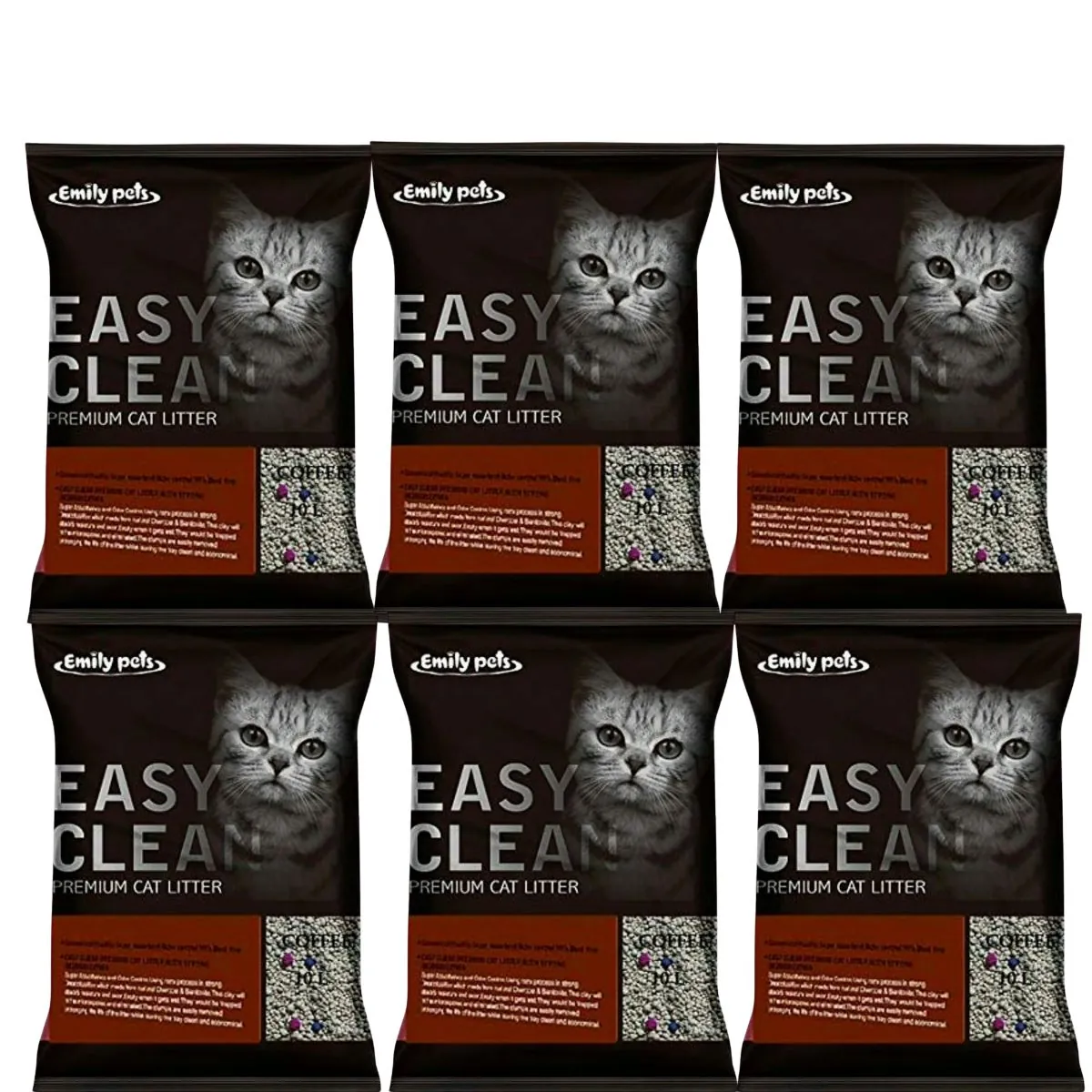 277.webp Pack Ahorro Arena Easy Clean 24 kg (6x4 kg) - Café - Imagen 1