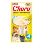 Churu Snack Cremoso para Gatos - Pollo, Carne y Queso
